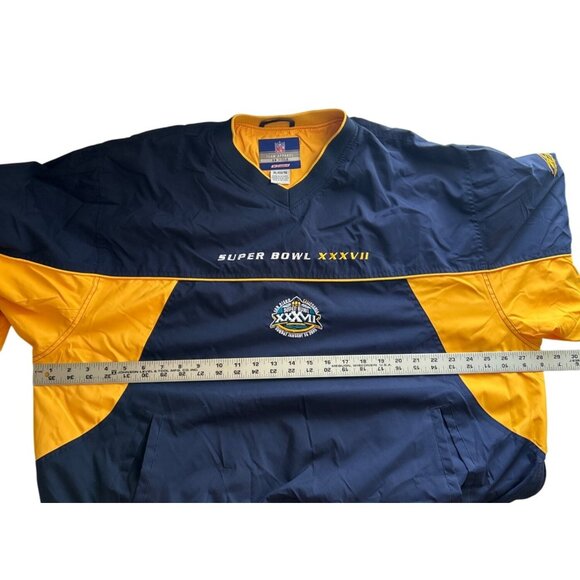 Vtg NFL 2003 Super Bowl XXXVII Team Apparel Pullover Jacket XL Navy & Yellow - Picture 7 of 8